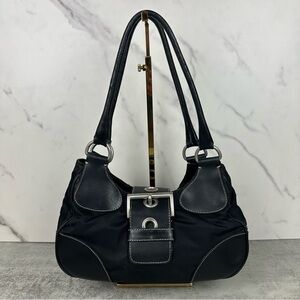 Prada Leather and Nylon Moon Bag